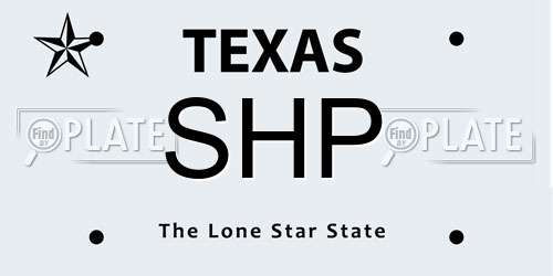 SHP Texas License Plate