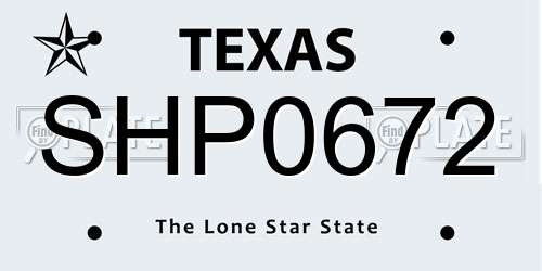 SHP0672 Texas License Plate