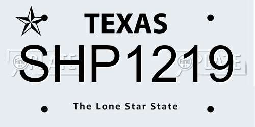 SHP1219 Texas License Plate