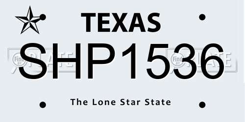 SHP1536 Texas License Plate