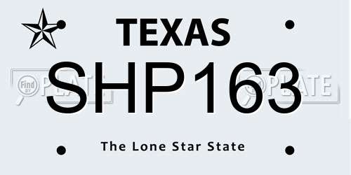 SHP163 Texas License Plate