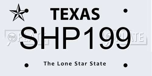 SHP199 Texas License Plate