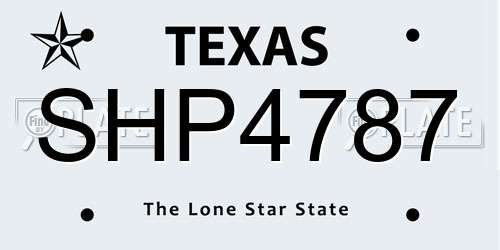 SHP4787 Texas License Plate