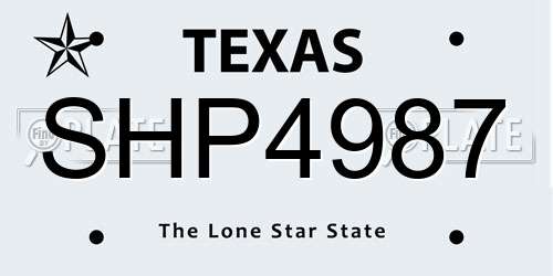 SHP4987 Texas License Plate