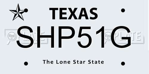 SHP51G Texas License Plate