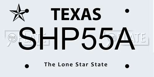 SHP55A Texas License Plate