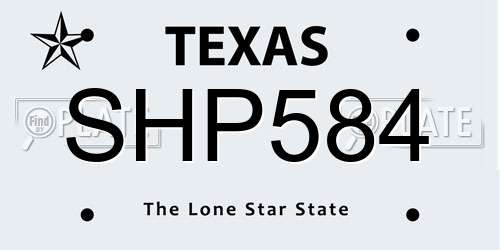 SHP584 Texas License Plate