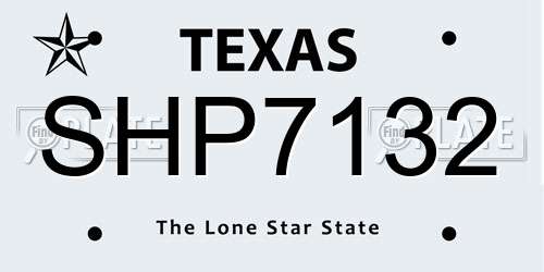 SHP7132 Texas License Plate
