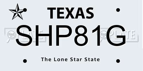 SHP81G Texas License Plate