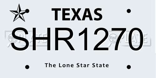 SHR1270 Texas License Plate