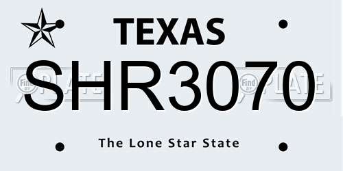SHR3070 Texas License Plate