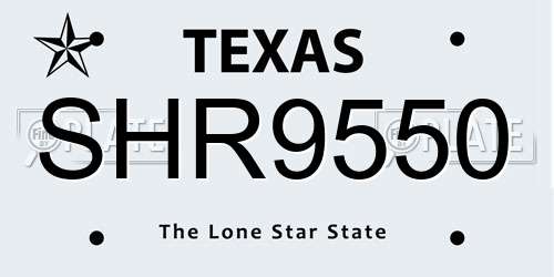 SHR9550 Texas License Plate