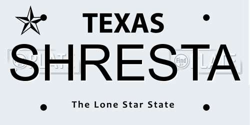 SHRESTA Texas License Plate