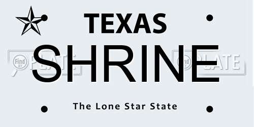 SHRINE Texas License Plate