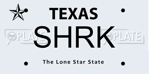 SHRK Texas License Plate