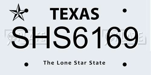 SHS6169 Texas License Plate