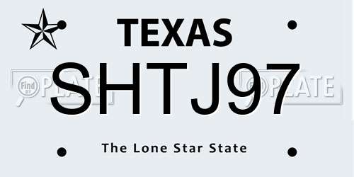 SHTJ97 Texas License Plate