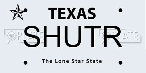 SHUTR Texas License Plate