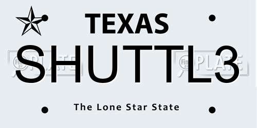 SHUTTL3 Texas License Plate