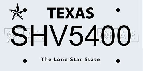 SHV5400 Texas License Plate