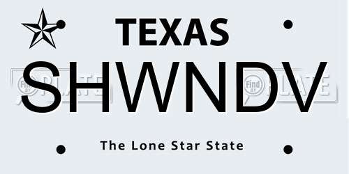 SHWNDV Texas License Plate