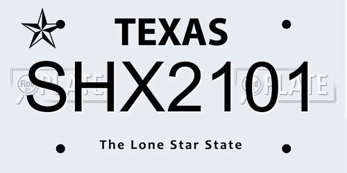 SHX2101 Texas License Plate