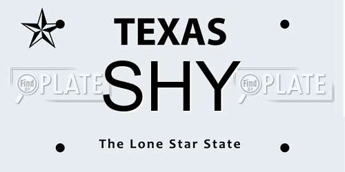SHY Texas License Plate