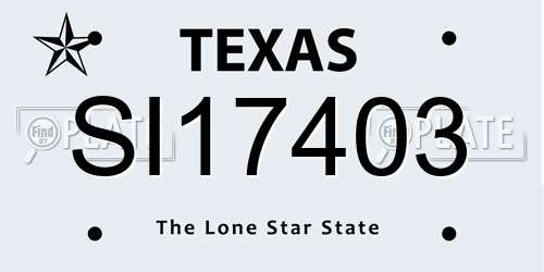 SI17403 Texas License Plate