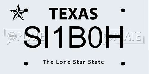 SI1B0H Texas License Plate