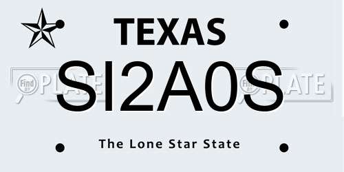 SI2A0S Texas License Plate