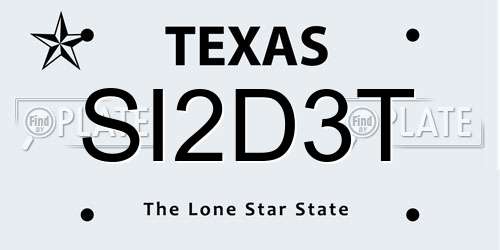SI2D3T Texas License Plate