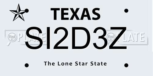 SI2D3Z Texas License Plate