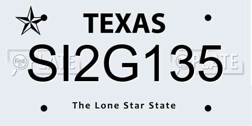SI2G135 Texas License Plate