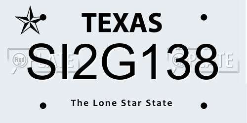 SI2G138 Texas License Plate