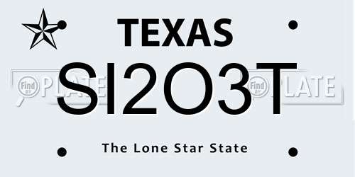 SI2O3T Texas License Plate