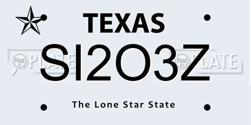 SI2O3Z Texas License Plate