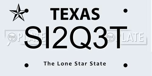 SI2Q3T Texas License Plate