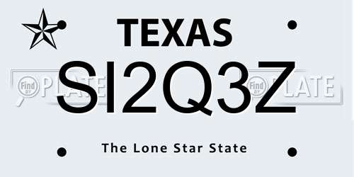 SI2Q3Z Texas License Plate