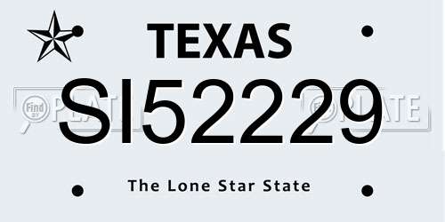 SI52229 Texas License Plate