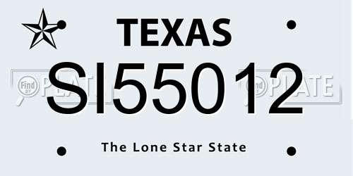 SI55012 Texas License Plate