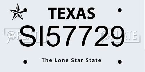 SI57729 Texas License Plate
