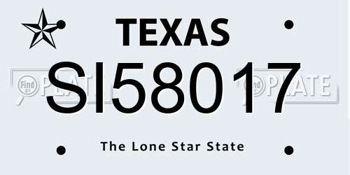 SI58017 Texas License Plate