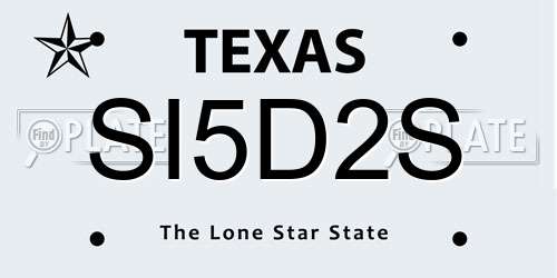 SI5D2S Texas License Plate