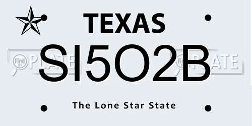 SI5O2B Texas License Plate