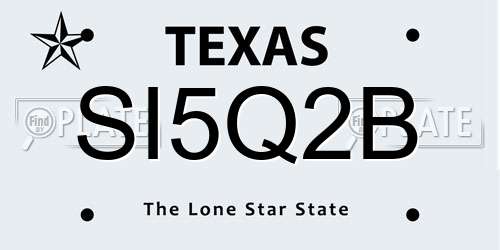 SI5Q2B Texas License Plate