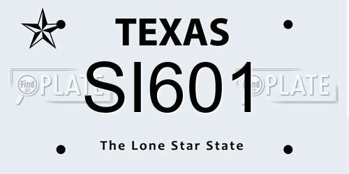 SI601 Texas License Plate