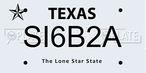 SI6B2A Texas License Plate