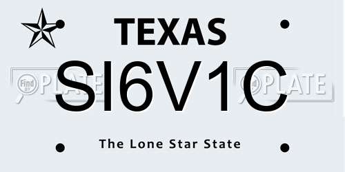 SI6V1C Texas License Plate