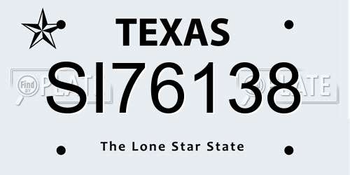 SI76138 Texas License Plate