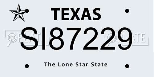 SI87229 Texas License Plate